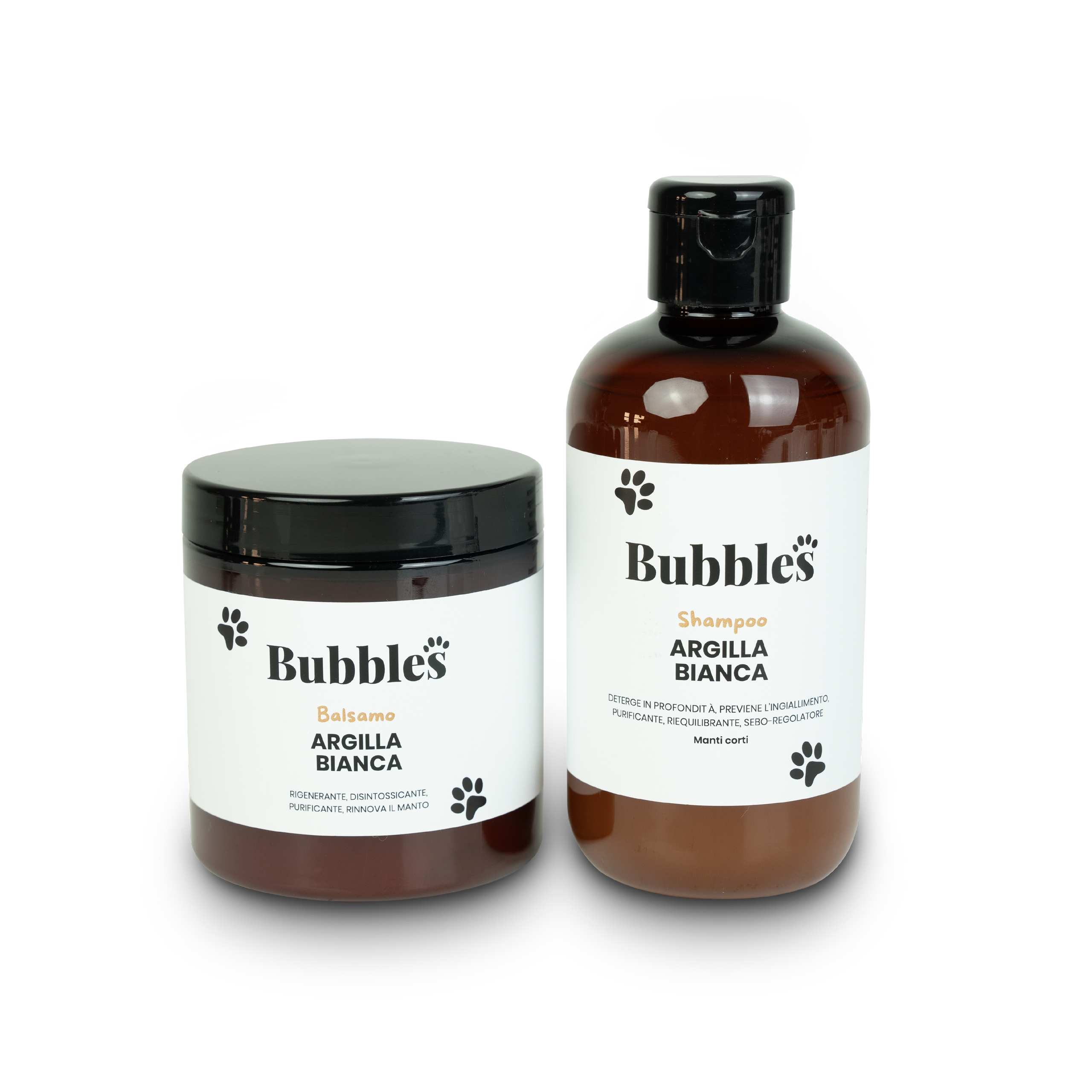 kit shampoo e balsamo argilla bianca-bubbles pet-linea cane