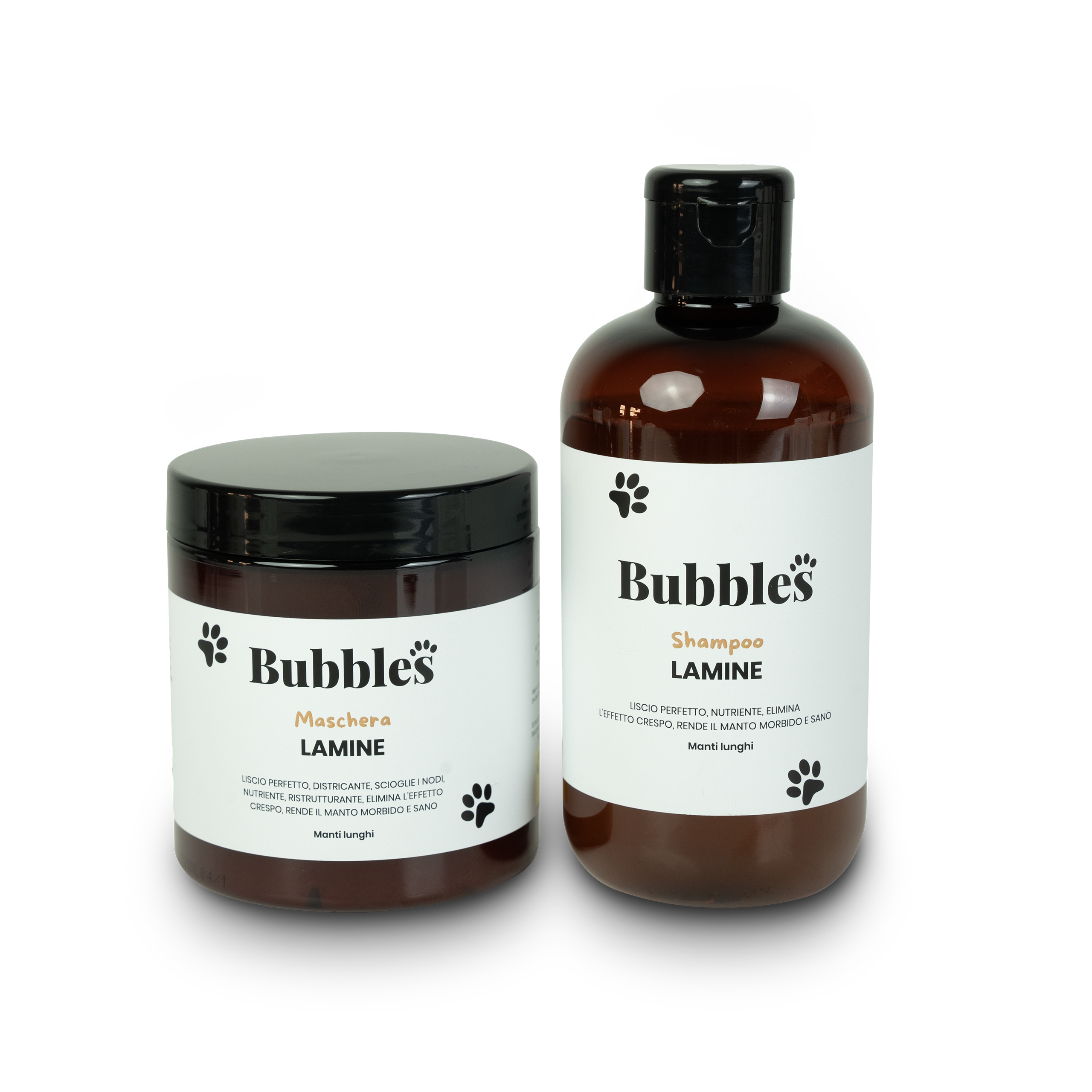 set shampoo e mascherma lamine bubblespet